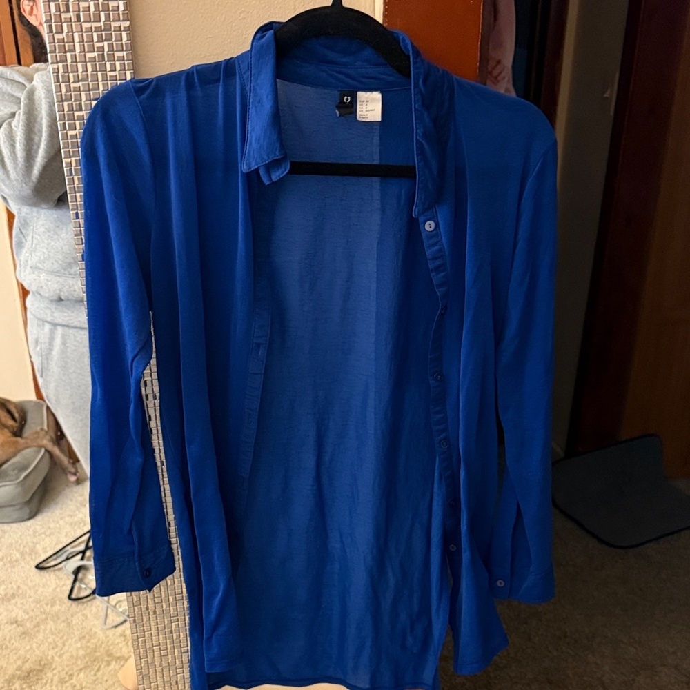 Sheer blue blouse